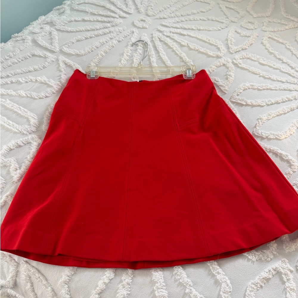 LOFT Vibrant Red A-Line Skirt